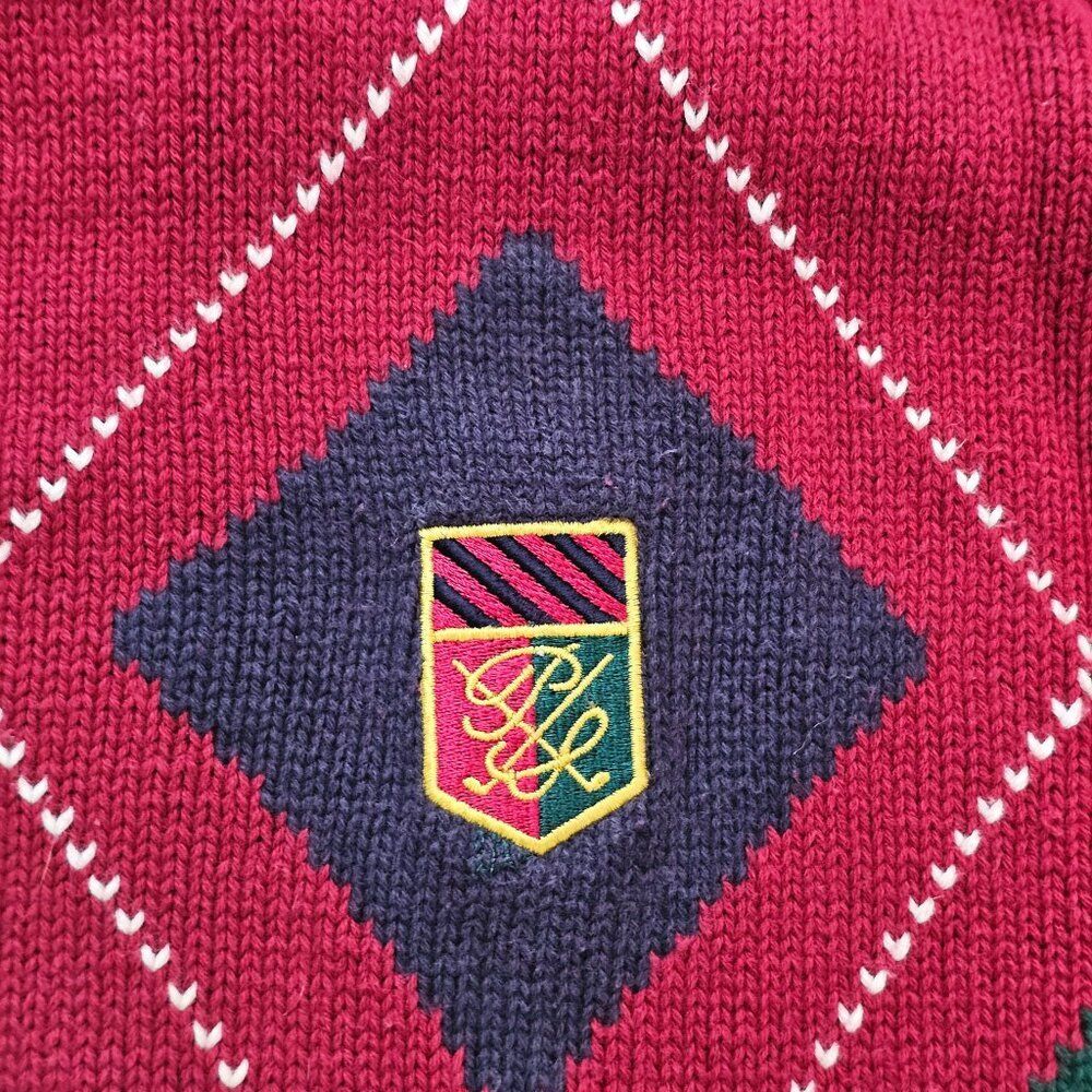 90s Vintage Payne Stewart Red Argyle Embroidered Golf Sweater Size 2XLT - Picture 6 of 9